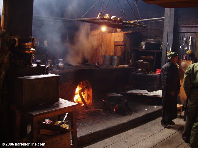 Rustic kitchen in the Songzanlin Monastery near Zhongdian ("Shangri-La"), Yunnan, China